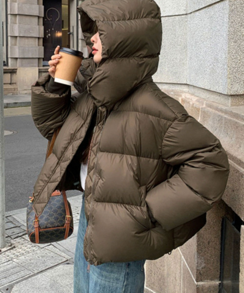 セール】ボリュームフード 中綿ダウンジャケット（ダウンジャケット