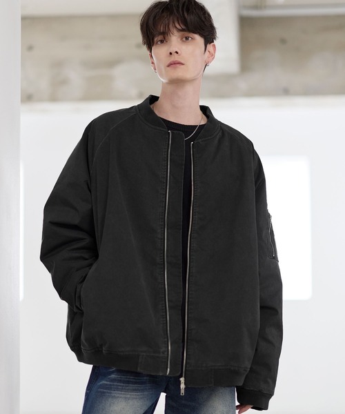 PHENOMENON ボンバージャケット　MA-1ジャケット PHENOMENON MA-1ジャケット ブラック/ホワイト PHENOMENON