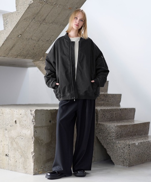 Raucohouse グレー MA-1ジャケット ボンバージャケット Raucohouse グレー MA-1ジャケット ボンバージャケット - メルカリ