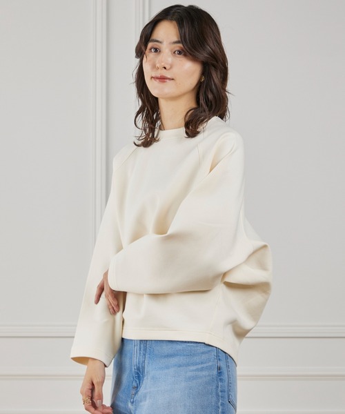 I.T.'S international(イッツインターナショナル)の「コクーンシルエットプルオーバー(Tシャツ/カットソー・レディース・ピンク/アイボリー/スミクロ・フリー)」の1枚目の写真