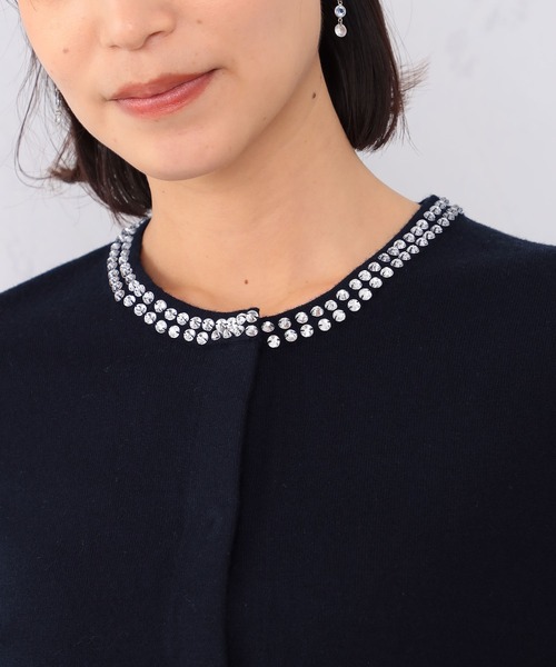 GALLORIA（ギャローリア）の「ビジュー使いニットカーディガン（カーディガン/ボレロ・レディース・ネイビー/グレー・S/M/L/LL）」の9枚目の写真