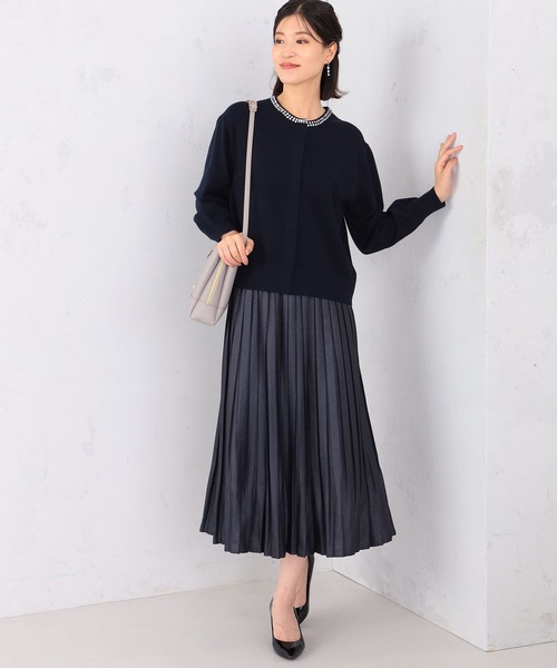 GALLORIA（ギャローリア）の「ビジュー使いニットカーディガン（カーディガン/ボレロ・レディース・ネイビー/グレー・S/M/L/LL）」の10枚目の写真