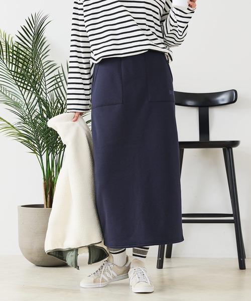 CONVERSE（コンバース）の「【CONVERSE/コンバース】裏ボア ボンディングスカート（スカート・レディース・ブラック/ネイビー/杢グレー・LARGE/MEDIUM）」の3枚目の写真