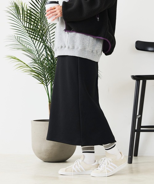 CONVERSE（コンバース）の「【CONVERSE/コンバース】裏ボア ボンディングスカート（スカート・レディース・ブラック/ネイビー/杢グレー・LARGE/MEDIUM）」の8枚目の写真