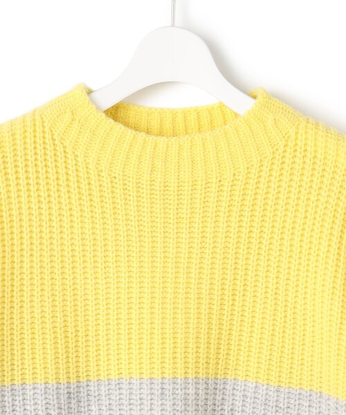 23区 L（ニジュウサンクオオキイサイズ）の「ウールカシミヤ カラーブロック バルキー ニット（ニット/セーター・レディース・スカイブルー系2/ライトイエロー系2/ベージュ系2/ライトグレー系2・46/44）」の19枚目の写真