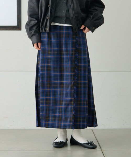 GEVACO（ゲバコ）の「【GEVACO】チェックサイドベルトスカート（スカート・レディース・グリーン/グレー/ブルー・ONE SIZE）」の3枚目の写真