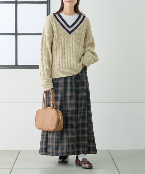 GEVACO（ゲバコ）の「【GEVACO】チェックサイドベルトスカート（スカート・レディース・グリーン/グレー/ブルー・ONE SIZE）」の9枚目の写真