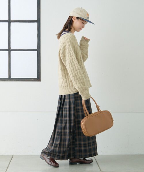 GEVACO（ゲバコ）の「【GEVACO】チェックサイドベルトスカート（スカート・レディース・グリーン/グレー/ブルー・ONE SIZE）」の10枚目の写真