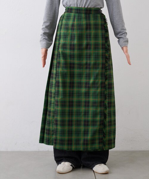 GEVACO（ゲバコ）の「【GEVACO】チェックサイドベルトスカート（スカート・レディース・グリーン/グレー/ブルー・ONE SIZE）」の12枚目の写真