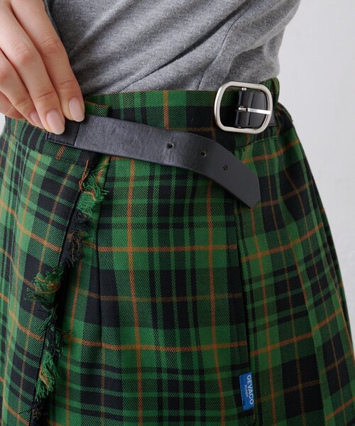 GEVACO（ゲバコ）の「【GEVACO】チェックサイドベルトスカート（スカート・レディース・グリーン/グレー/ブルー・ONE SIZE）」の18枚目の写真