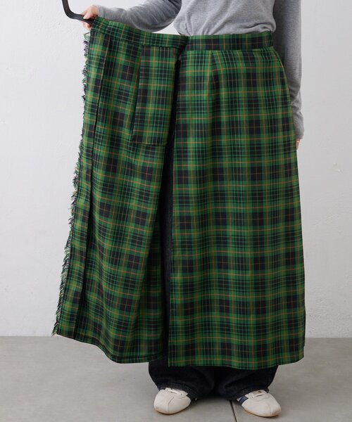 GEVACO（ゲバコ）の「【GEVACO】チェックサイドベルトスカート（スカート・レディース・グリーン/グレー/ブルー・ONE SIZE）」の19枚目の写真