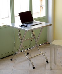 DULTON(ダルトン)のSTAINLESS FOLDING TABLE 600×600/ステンレス 折りたたみ テーブル(家具)