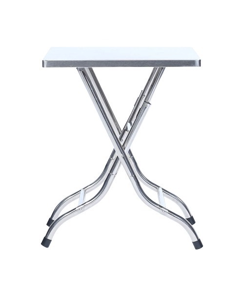 DULTON(ダルトン)の「STAINLESS FOLDING TABLE 600×600/ステンレス 折りたたみ テーブル(家具・メンズ・シルバー・FREE)」の4枚目の写真