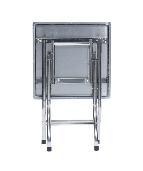 DULTON(ダルトン)の「STAINLESS FOLDING TABLE 600×600/ステンレス 折りたたみ テーブル(家具・メンズ・シルバー・FREE)」の6枚目の写真