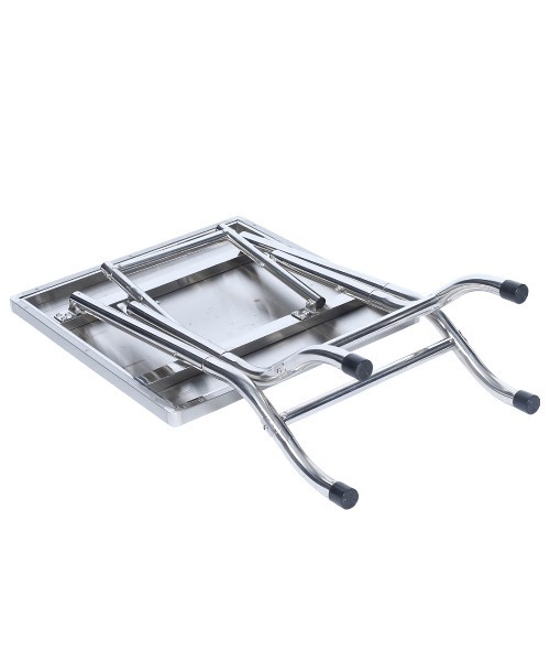 DULTON(ダルトン)の「STAINLESS FOLDING TABLE 600×600/ステンレス 折りたたみ テーブル(家具・メンズ・シルバー・FREE)」の8枚目の写真