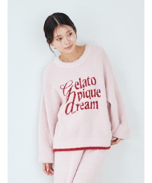 gelato pique(ジェラートピケ)の「ラメフェザープルオーバー(ルームウェア/パジャマ・レディース・ライトブルー/レッド/ピンク・F)」の4枚目の写真