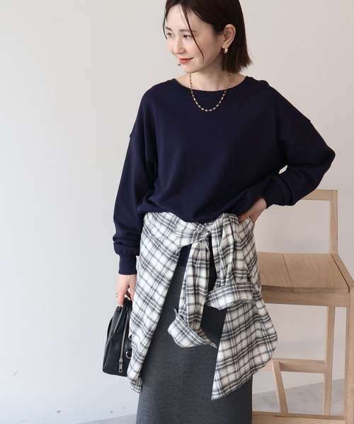 AMERICAN HOLIC(アメリカンホリック)の「バックギャザー裏毛プルオーバー(スウェット・レディース・ブラウン/チャコールグレー/杢グレー/ネイビー・M/L)」の14枚目の写真