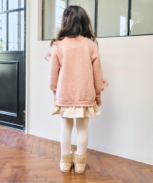 Seraph（セラフ）の「【ジュニア対応】リボンいっぱいボアワンピース（ワンピース・キッズ・ピンク/ブラック・80/90/100/110/120/130/140）」の6枚目の写真