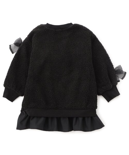 Seraph（セラフ）の「【ジュニア対応】リボンいっぱいボアワンピース（ワンピース・キッズ・ピンク/ブラック・80/90/100/110/120/130/140）」の7枚目の写真