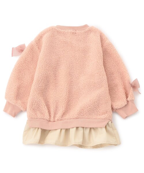 Seraph（セラフ）の「【ジュニア対応】リボンいっぱいボアワンピース（ワンピース・キッズ・ピンク/ブラック・80/90/100/110/120/130/140）」の4枚目の写真