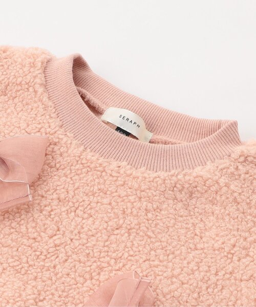 Seraph（セラフ）の「【ジュニア対応】リボンいっぱいボアワンピース（ワンピース・キッズ・ピンク/ブラック・80/90/100/110/120/130/140）」の8枚目の写真