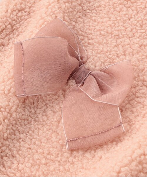 Seraph（セラフ）の「【ジュニア対応】リボンいっぱいボアワンピース（ワンピース・キッズ・ピンク/ブラック・80/90/100/110/120/130/140）」の9枚目の写真