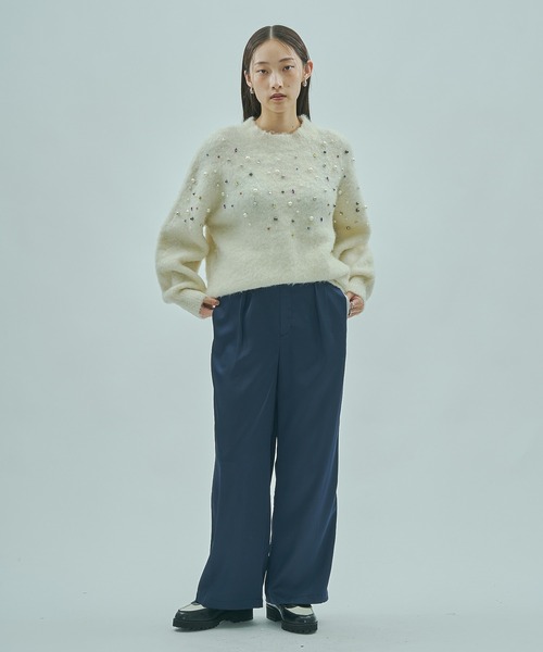 ROSE BUD(ローズバッド)の「SATIN TUCK PANTS(その他パンツ・レディース・ネイビー/ブラウン・S/M)」の12枚目の写真