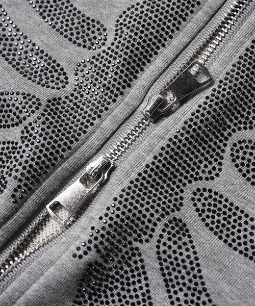 #MEMORY（メモリー）の「【MEMORY】ヘビーウェイト ボーン柄 ラインストーン ダブルZIPパーカー / Bone Pattern Rhinestone Double-Zip Hoodie（パーカー・メンズ・ピンク/ブラック/グレー・XL/L/M）」の17枚目の写真