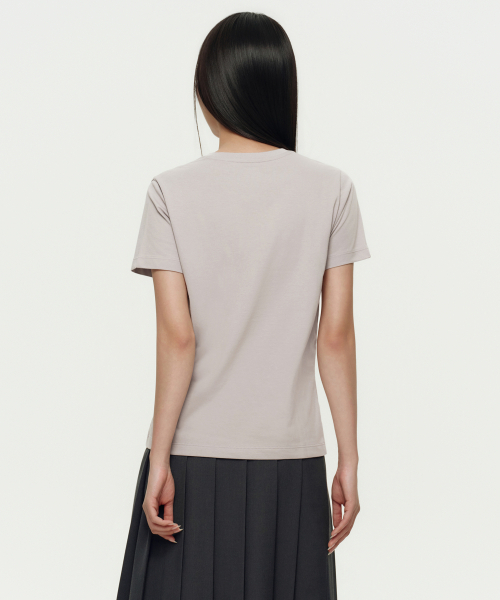 MUSINSA STANDARD WOMAN（ムシンサスタンダードウーマン）の「[クールタンダード] ウィメンズ ベーシック クルーネック Tシャツ [マッシュルーム]（Tシャツ/カットソー・レディース・その他・SMALL/MEDIUM/LARGE/X-LARGE/X-SMALL）」の3枚目の写真
