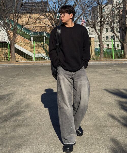 MUSINSA STANDARD（ムシンサスタンダード）の「ミニマルクルーネックニット[ブラック]（ニット/セーター・メンズ・その他・XX-LARGE/SMALL/MEDIUM/LARGE/X-LARGE）」の7枚目の写真