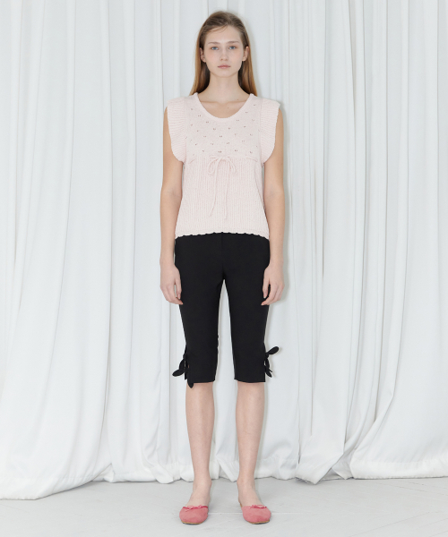 SINOON(シヌーン)の「PUNCHING RIBBED VEST (BABY PINK)(ベスト・レディース・ライトピンク・FREE)」の2枚目の写真