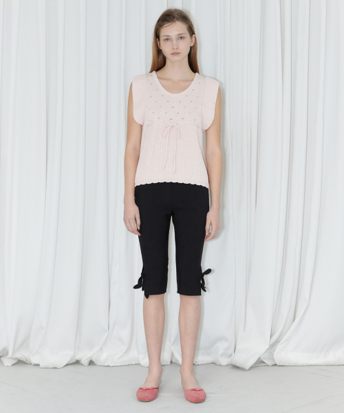 SINOON(シヌーン)の「PUNCHING RIBBED VEST (BABY PINK)(ベスト・レディース・ライトピンク・FREE)」の3枚目の写真