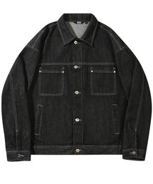 TRILLION（トリリオン）の「WASHED STITCH DENIM JACKET_BLACK（デニムジャケット）」