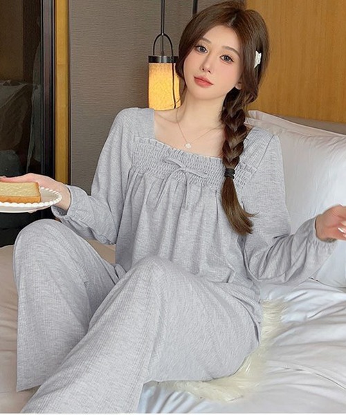 セール】【セットアップ】上品フリルで乙女チック。長袖チュニック風