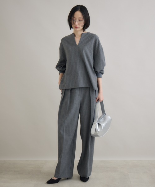 Paradise Picnic（パラダイスピクニック）の「Dignite Collier ソフト起毛ストレッチプルオーバー（シャツ/ブラウス・レディース・チャコールグレー/ブラック・FREE）」の9枚目の写真