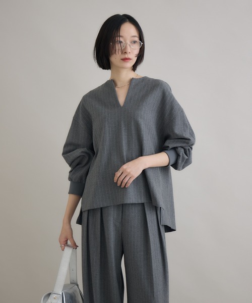 Paradise Picnic（パラダイスピクニック）の「Dignite Collier ソフト起毛ストレッチプルオーバー（シャツ/ブラウス・レディース・チャコールグレー/ブラック・FREE）」の11枚目の写真