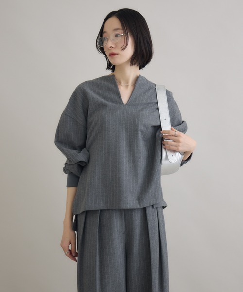 Paradise Picnic（パラダイスピクニック）の「Dignite Collier ソフト起毛ストレッチプルオーバー（シャツ/ブラウス・レディース・チャコールグレー/ブラック・FREE）」の12枚目の写真