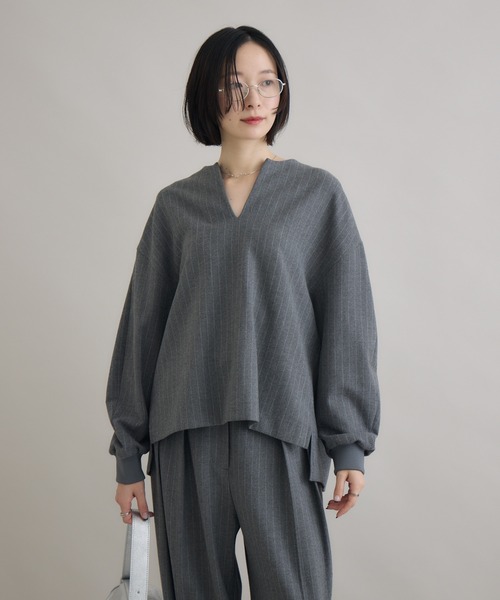 Paradise Picnic（パラダイスピクニック）の「Dignite Collier ソフト起毛ストレッチプルオーバー（シャツ/ブラウス・レディース・チャコールグレー/ブラック・FREE）」の14枚目の写真