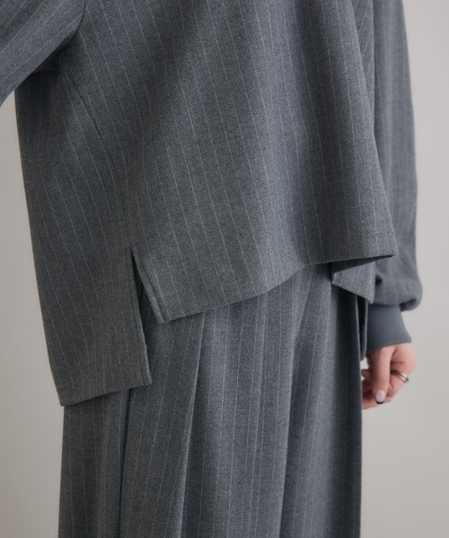 Paradise Picnic（パラダイスピクニック）の「Dignite Collier ソフト起毛ストレッチプルオーバー（シャツ/ブラウス・レディース・チャコールグレー/ブラック・FREE）」の5枚目の写真