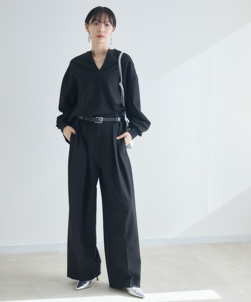 Paradise Picnic（パラダイスピクニック）の「Dignite Collier ソフト起毛ストレッチプルオーバー（シャツ/ブラウス・レディース・チャコールグレー/ブラック・FREE）」の19枚目の写真