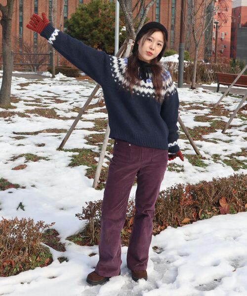 VANONE ATELIER(バノンアトリエ)の「KN4256 ノルディックラウンドニット_Navy(ニット/セーター・レディース・ネイビー・FREE)」の7枚目の写真
