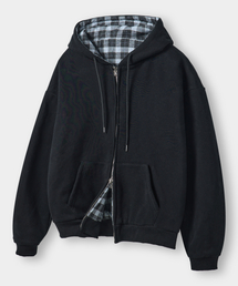 DIMITRI BLACK（ディミトリブラック）の「VLAD リバーシブルロゴフードジップアップ_ブラック（パーカー）」