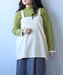 【EC限定】【L~5L 大きいサイズ】ケーブルニットキャミ