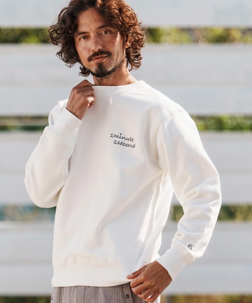 1minute 1second(ワンミニットワンセカンド)の「msw1816-12oz heavy weight sweatshirt with heart patch トレーナー(1M26H220)(スウェット・メンズ・ブラック/ブラック×ピンク/ホワイト・S/M/L/XL)」の16枚目の写真