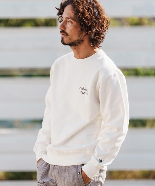 1minute 1second(ワンミニットワンセカンド)の「msw1816-12oz heavy weight sweatshirt with heart patch トレーナー(1M26H220)(スウェット・メンズ・ブラック/ブラック×ピンク/ホワイト・S/M/L/XL)」の17枚目の写真