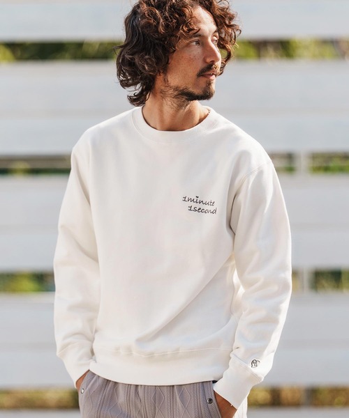 1minute 1second(ワンミニットワンセカンド)の「msw1816-12oz heavy weight sweatshirt with heart patch トレーナー(1M26H220)(スウェット・メンズ・ブラック/ブラック×ピンク/ホワイト・S/M/L/XL)」の18枚目の写真