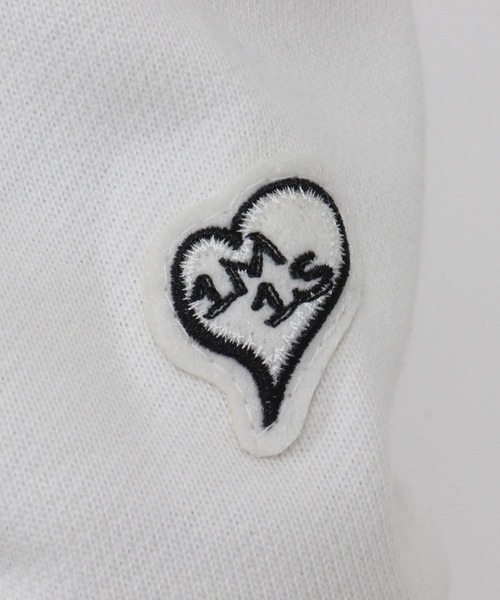 1minute 1second(ワンミニットワンセカンド)の「msw1816-12oz heavy weight sweatshirt with heart patch トレーナー(1M26H220)(スウェット・メンズ・ブラック/ブラック×ピンク/ホワイト・S/M/L/XL)」の5枚目の写真