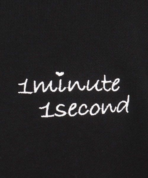 1minute 1second(ワンミニットワンセカンド)の「msw1816-12oz heavy weight sweatshirt with heart patch トレーナー(1M26H220)(スウェット・メンズ・ブラック/ブラック×ピンク/ホワイト・S/M/L/XL)」の15枚目の写真