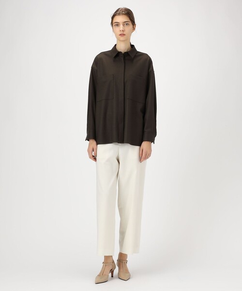BALLSEY（ボールジィ）の「ウールスムース ビッグシャツ（シャツ/ブラウス・レディース・カーキ/ネイビー・36）」の3枚目の写真