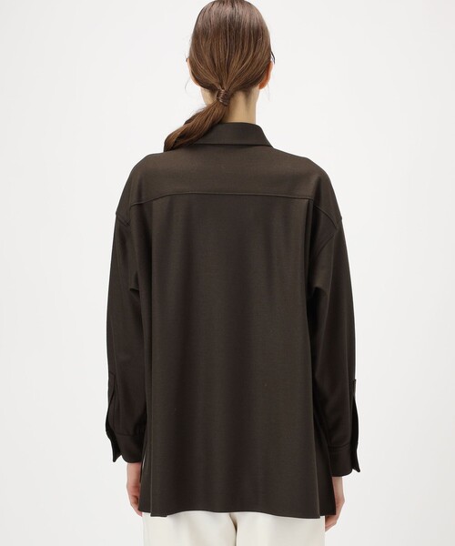 BALLSEY（ボールジィ）の「ウールスムース ビッグシャツ（シャツ/ブラウス・レディース・カーキ/ネイビー・36）」の6枚目の写真